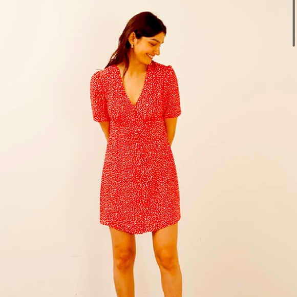 NWT ASOS Nobody’s child Alexis dress w/red flowers - Picture 1 of 5